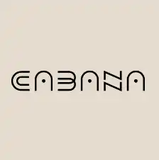 Cabanna the hidden inn punta cana logo text reading enbanza in a rounded geometric typeface on a pale beige gradient background