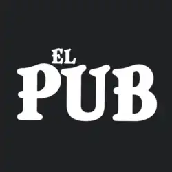 El pub the hidden inn punta cana el pub logo bold white pub with a smaller el above on a dark gradient background
